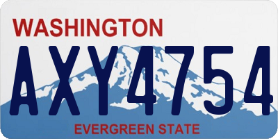 WA license plate AXY4754