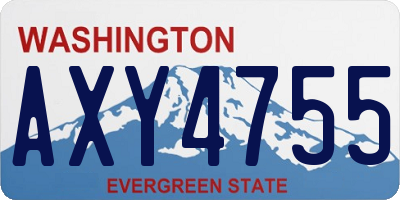 WA license plate AXY4755