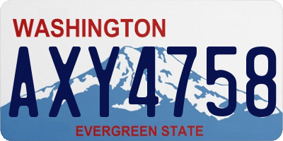 WA license plate AXY4758