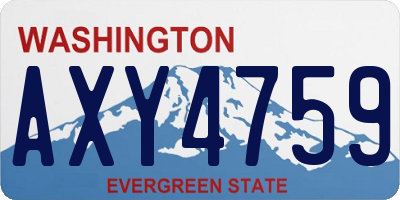 WA license plate AXY4759