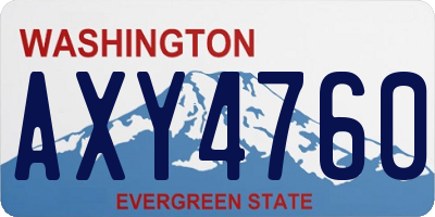 WA license plate AXY4760