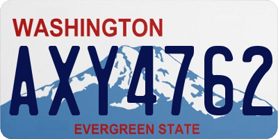 WA license plate AXY4762