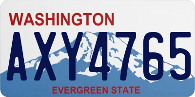 WA license plate AXY4765