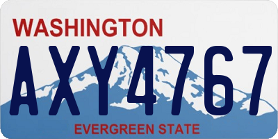 WA license plate AXY4767