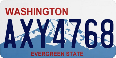 WA license plate AXY4768