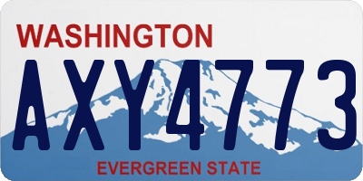 WA license plate AXY4773