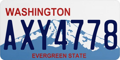 WA license plate AXY4778