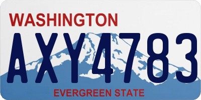 WA license plate AXY4783