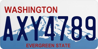 WA license plate AXY4789