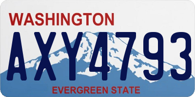 WA license plate AXY4793