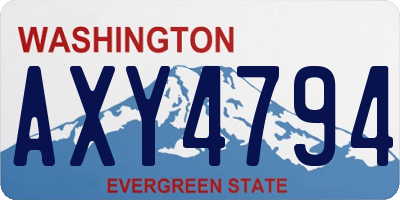 WA license plate AXY4794