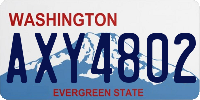 WA license plate AXY4802