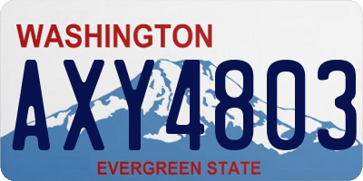 WA license plate AXY4803