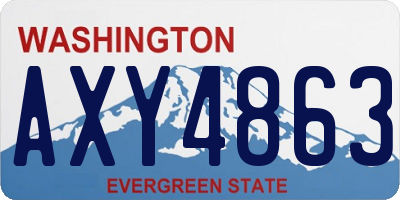 WA license plate AXY4863