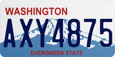 WA license plate AXY4875