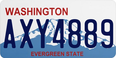 WA license plate AXY4889