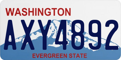 WA license plate AXY4892