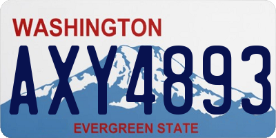 WA license plate AXY4893