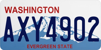 WA license plate AXY4902