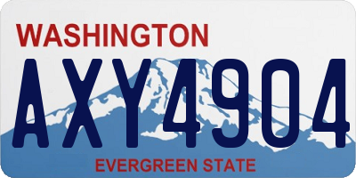 WA license plate AXY4904
