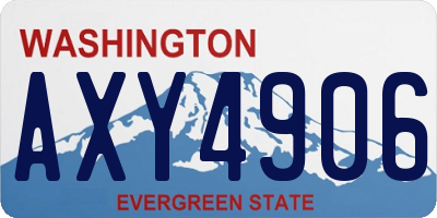 WA license plate AXY4906