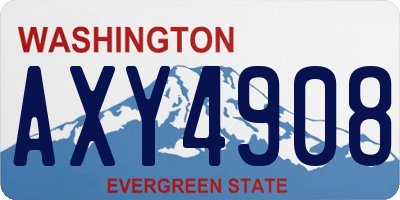 WA license plate AXY4908