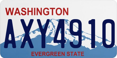 WA license plate AXY4910