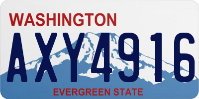 WA license plate AXY4916