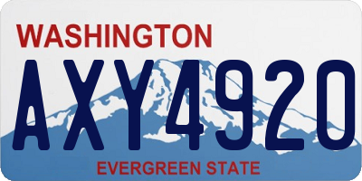 WA license plate AXY4920
