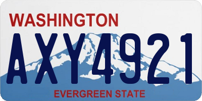WA license plate AXY4921