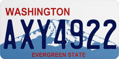 WA license plate AXY4922