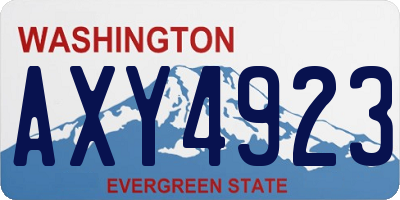 WA license plate AXY4923