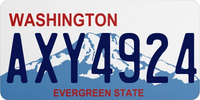 WA license plate AXY4924