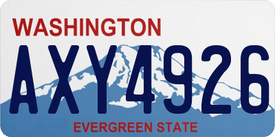 WA license plate AXY4926