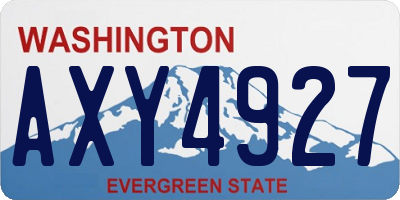 WA license plate AXY4927