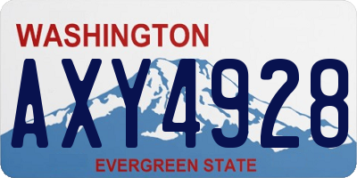 WA license plate AXY4928