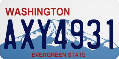 WA license plate AXY4931