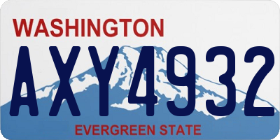 WA license plate AXY4932