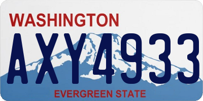 WA license plate AXY4933