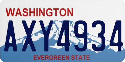WA license plate AXY4934
