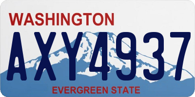 WA license plate AXY4937