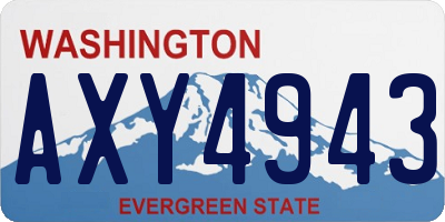 WA license plate AXY4943