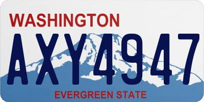 WA license plate AXY4947