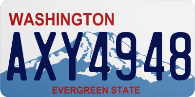 WA license plate AXY4948