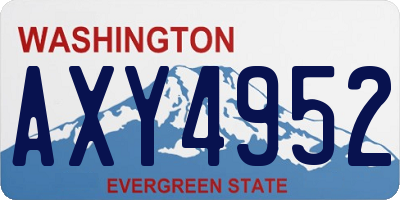 WA license plate AXY4952