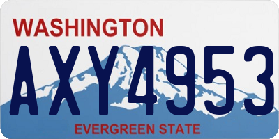 WA license plate AXY4953
