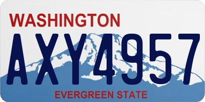 WA license plate AXY4957