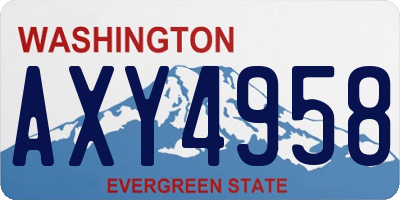 WA license plate AXY4958