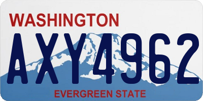 WA license plate AXY4962