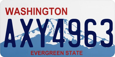 WA license plate AXY4963